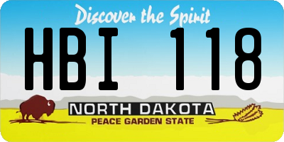 ND license plate HBI118