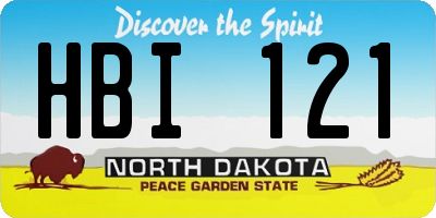 ND license plate HBI121