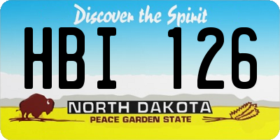 ND license plate HBI126