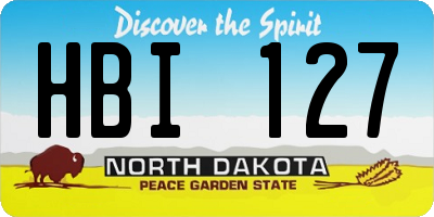 ND license plate HBI127