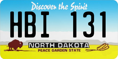 ND license plate HBI131