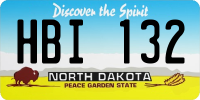 ND license plate HBI132