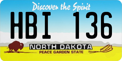 ND license plate HBI136