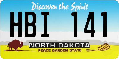 ND license plate HBI141