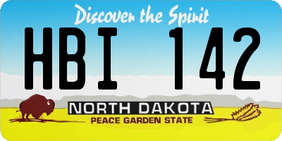 ND license plate HBI142