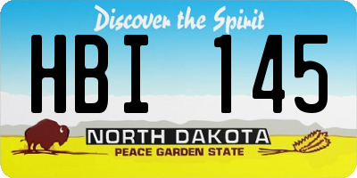 ND license plate HBI145