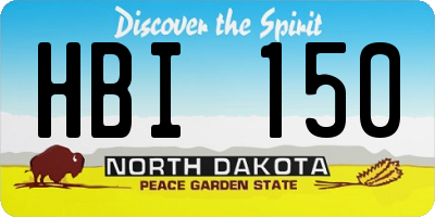 ND license plate HBI150