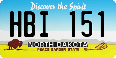 ND license plate HBI151