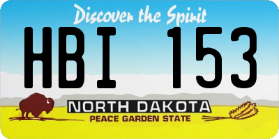 ND license plate HBI153