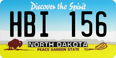 ND license plate HBI156