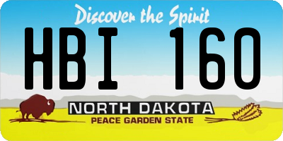 ND license plate HBI160