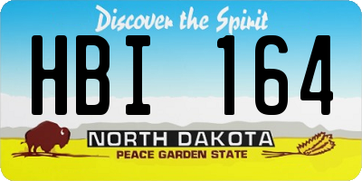 ND license plate HBI164