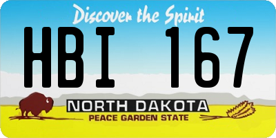 ND license plate HBI167