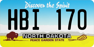 ND license plate HBI170