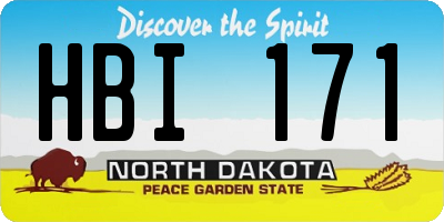 ND license plate HBI171