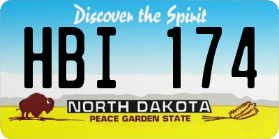 ND license plate HBI174