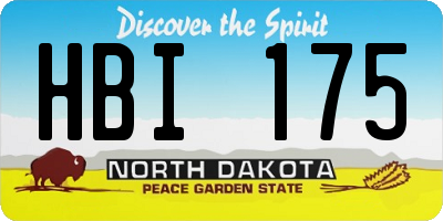 ND license plate HBI175