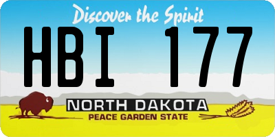 ND license plate HBI177