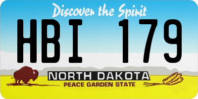 ND license plate HBI179