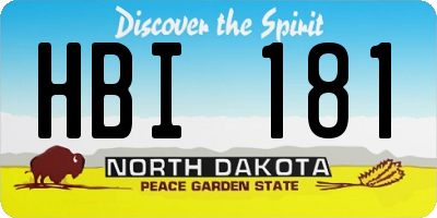 ND license plate HBI181
