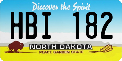 ND license plate HBI182