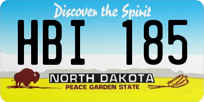 ND license plate HBI185