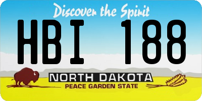 ND license plate HBI188