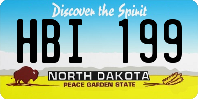 ND license plate HBI199