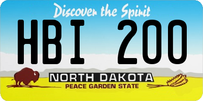 ND license plate HBI200