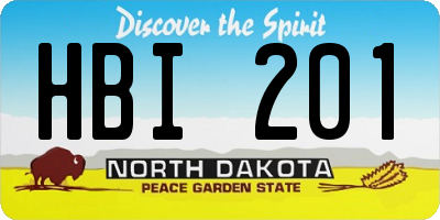 ND license plate HBI201