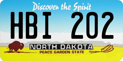 ND license plate HBI202