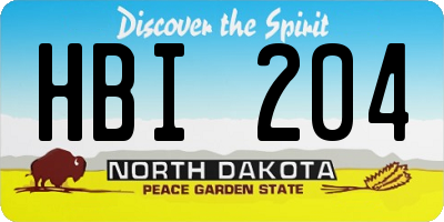 ND license plate HBI204