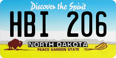 ND license plate HBI206