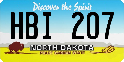 ND license plate HBI207