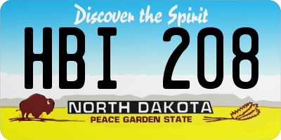 ND license plate HBI208
