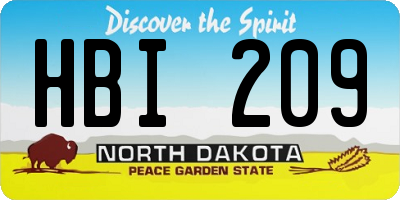 ND license plate HBI209