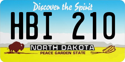 ND license plate HBI210