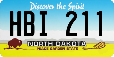 ND license plate HBI211