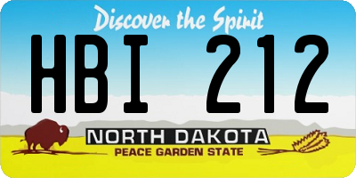 ND license plate HBI212