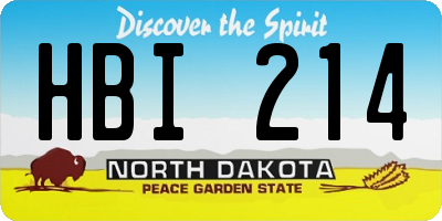 ND license plate HBI214