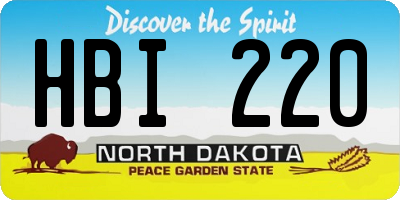 ND license plate HBI220