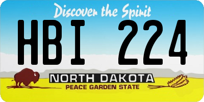 ND license plate HBI224