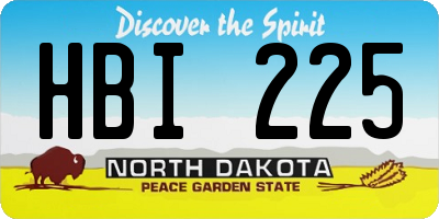 ND license plate HBI225