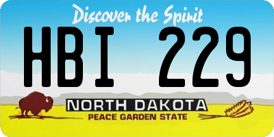 ND license plate HBI229