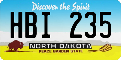 ND license plate HBI235