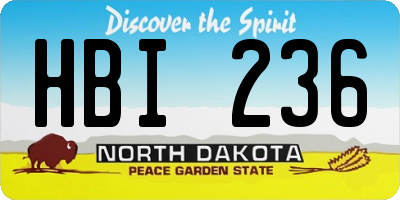 ND license plate HBI236