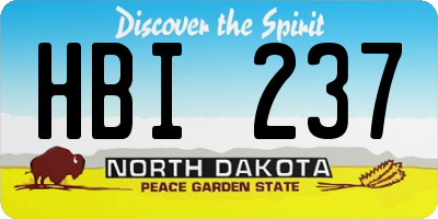 ND license plate HBI237