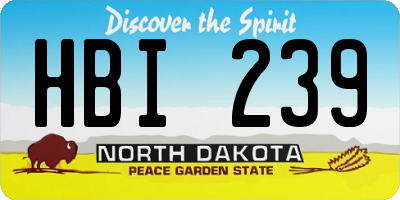 ND license plate HBI239