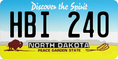 ND license plate HBI240