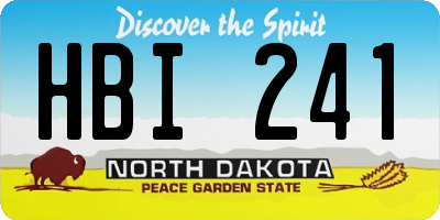 ND license plate HBI241
